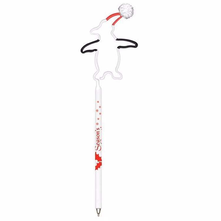 Penguin with Santa Hat Multi-Color Inkbend Standard, Bent Pen