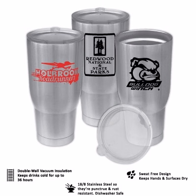 30 Oz. Vacuum Insulated Stainless Steel Tumbler Copper Lined With Slider Lid