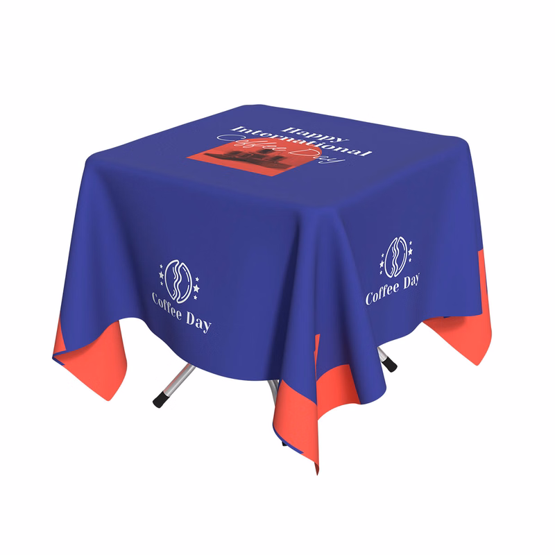 60" Square Eco-Friendly Sustainable Fabric Table Cover - Non Fitted