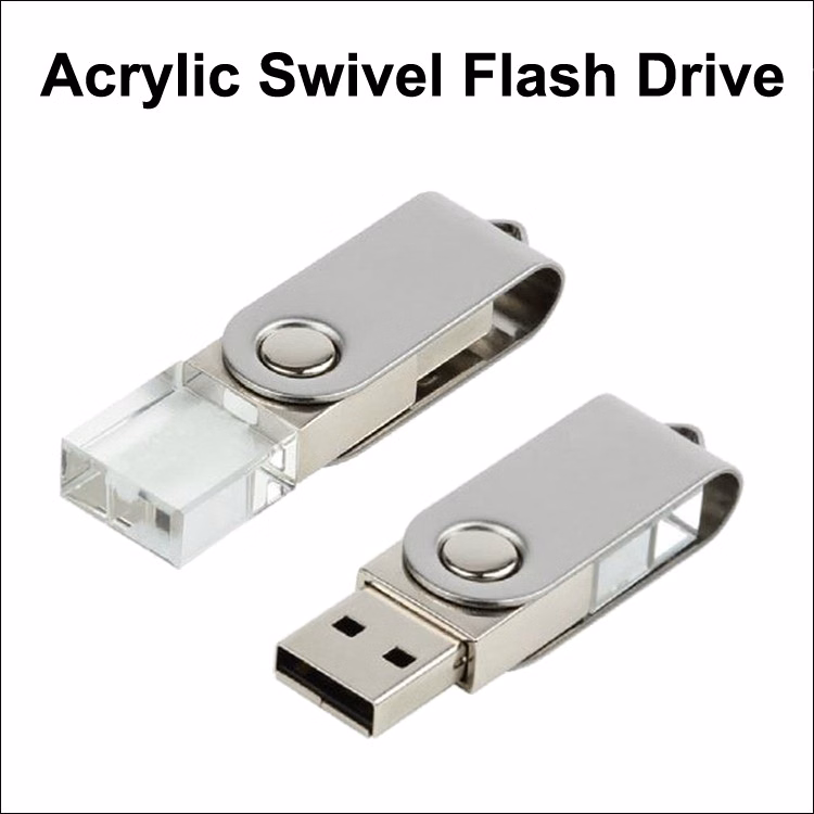 Acrylic Swivel  Flash Drive-  256 MB Memory