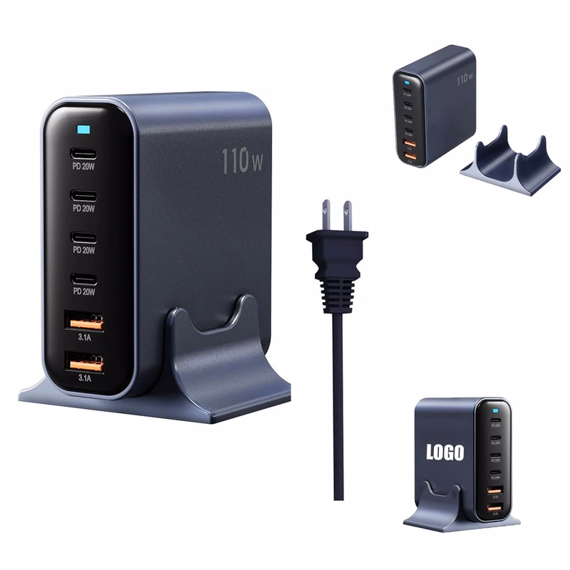 110W 6-Port GaN USB C Charger Block Fast Charging