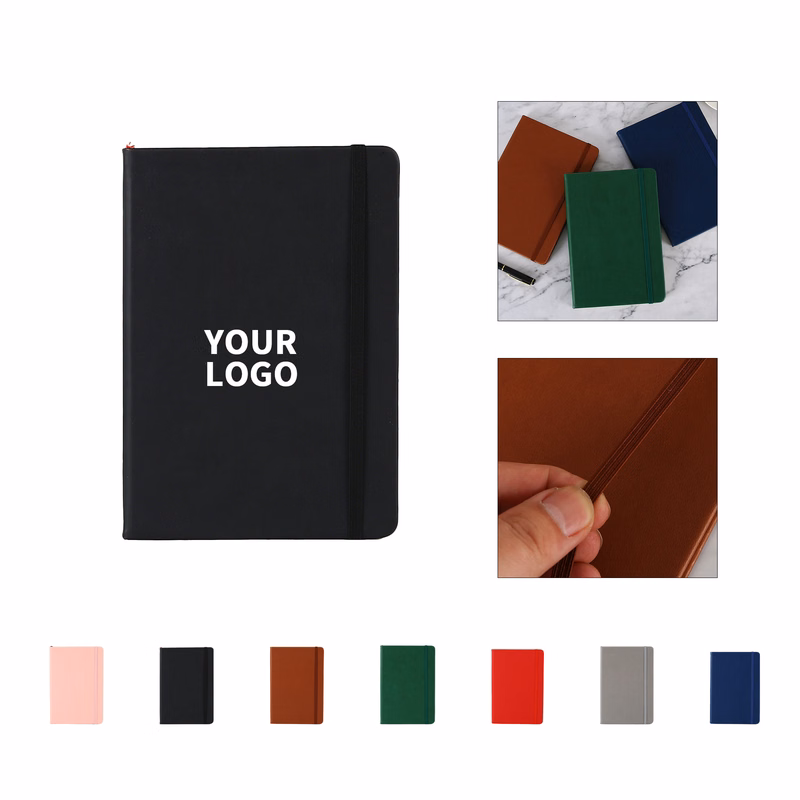 A6 Soft Feel Hardcover Journal With Elastic Band And Ribbon