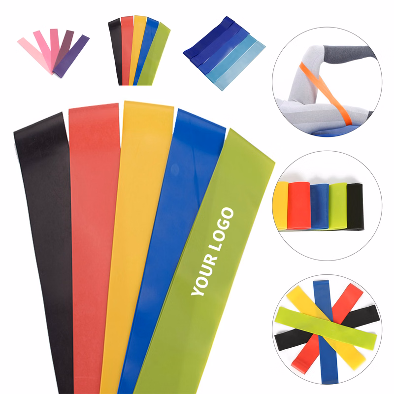 Set Of Five Resistance Loop Exercise Band With Carrying Bag