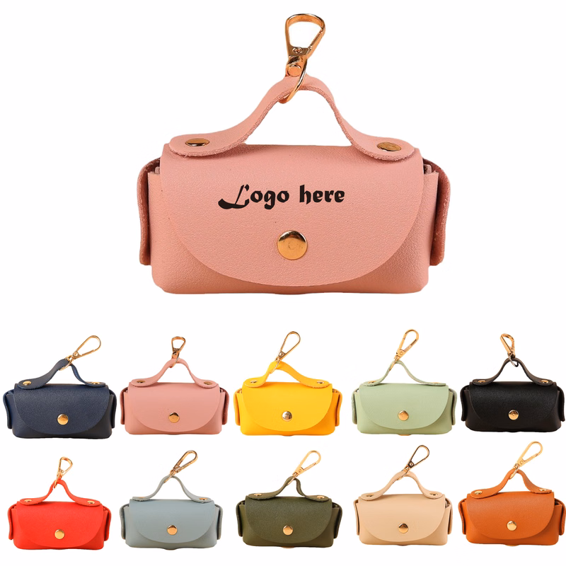 Portable Multi-Color Bag Dispenser Outdoor Leather Pet Scooper