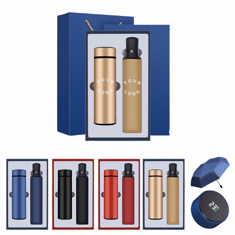 Stainless Steel Thermos Cup and Compact Umbrella
