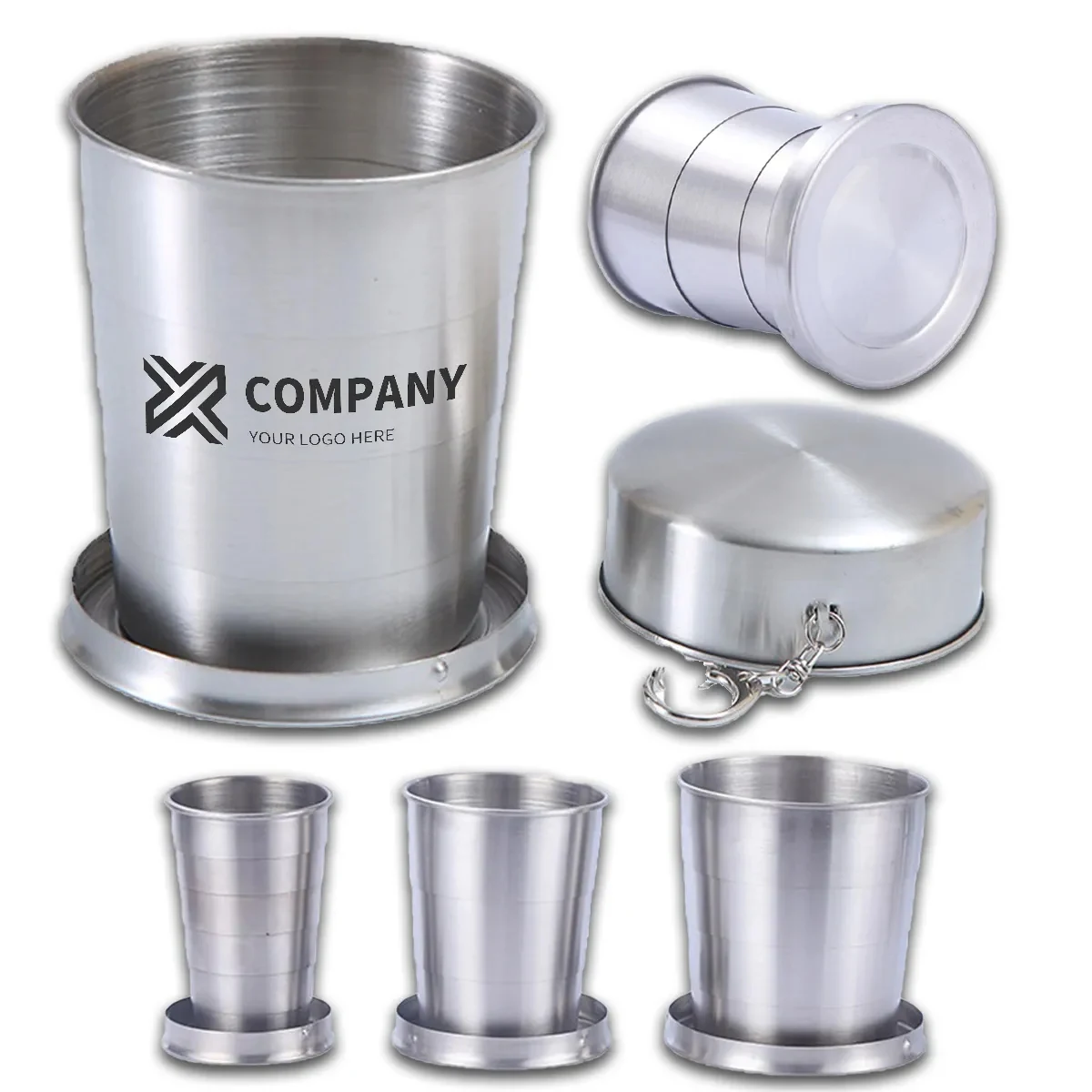 Outdoor Travel Stainless Steel Collapsible Cup Keychain 1