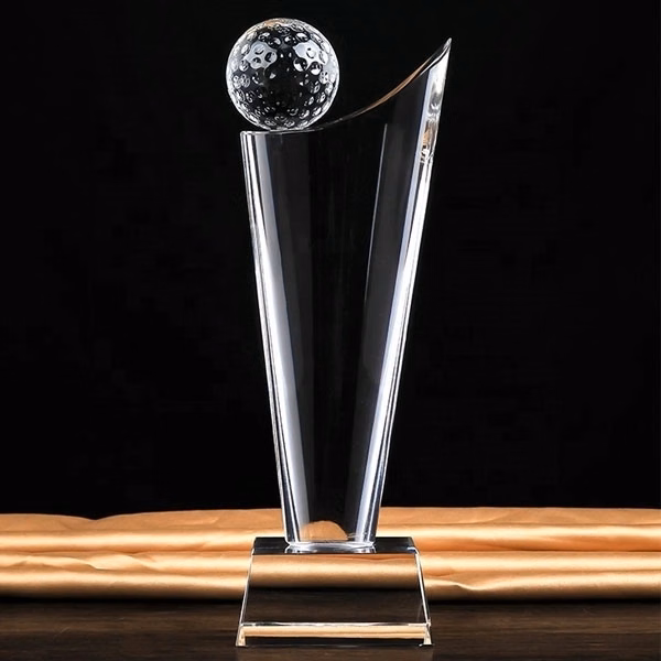 Crystal Golf Ball Trophy Award