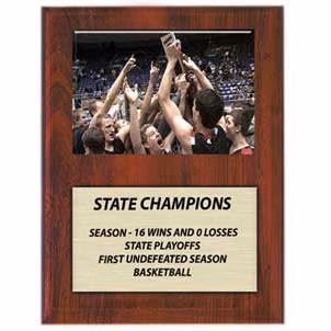 Plaque: 12x15" Cherry Finish, 10x8" Photo cover
