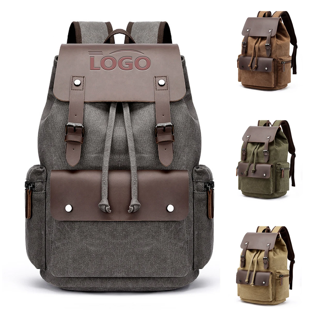Customizable Canvas Laptop Backpack for Men 1