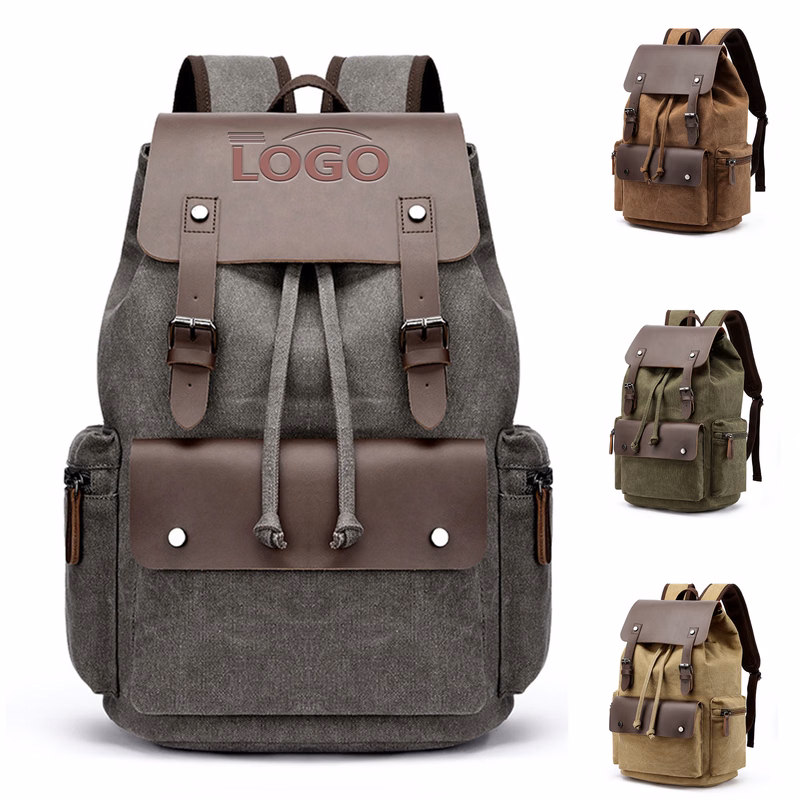 Customizable Canvas Laptop Backpack for Men
