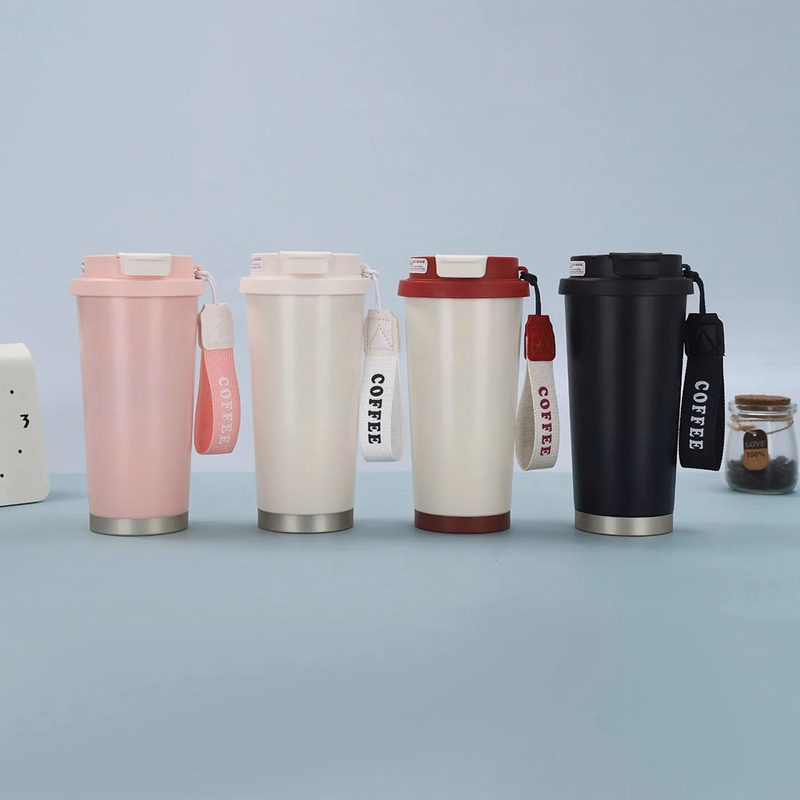 17 Oz. Stainless Steel Double Wall Travel Mug with Rope