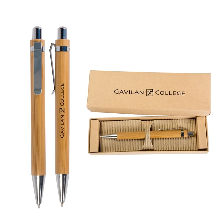 Bamboo Ballpoint Pen with Deluxe Recyclable Paper Box 1