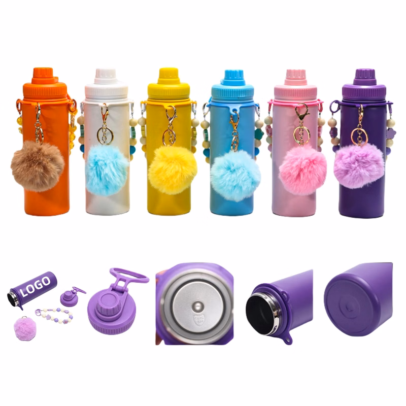 18oz Insulated Tumbler With Detachable Beaded & Pom Keychain