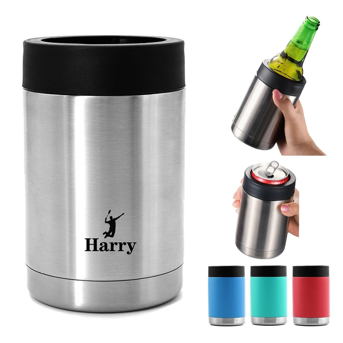 4-In-1 Stainless Steel Can Holder, custom koozie with logo imprint 1