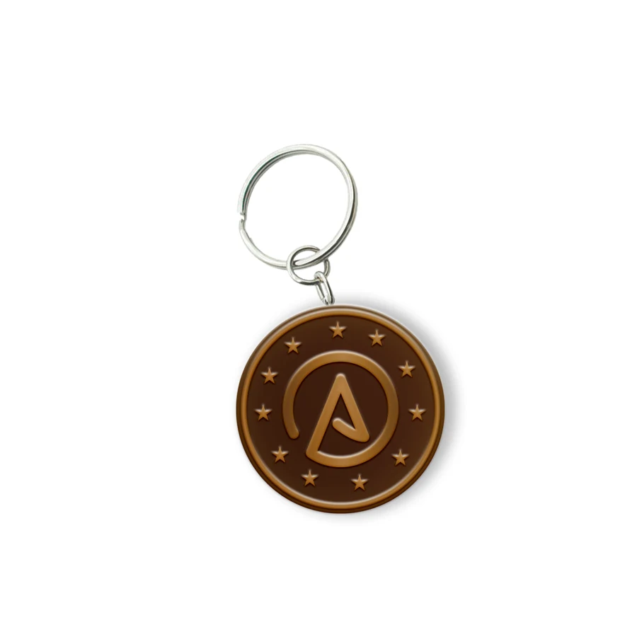 Customized Solid Iron Keychain with Antique Brass Plating 1