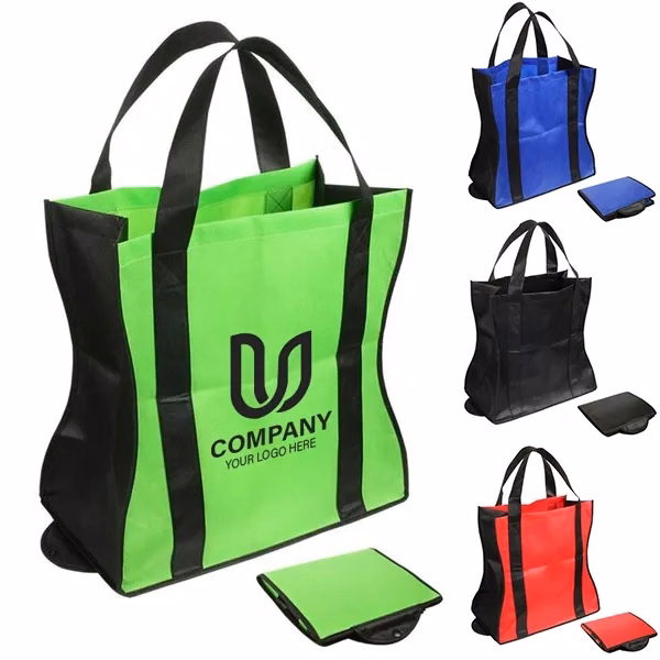 Wave Rider Non-Woven Folding Tote Bag