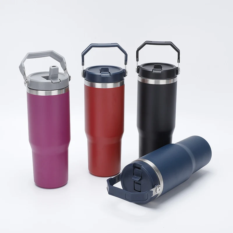 40oz Travel Vacuum Tumbler With Handle 1