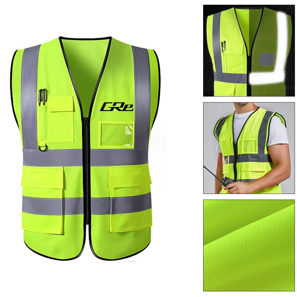 Knitted Fabric Multi-pocket Reflective Vest 1