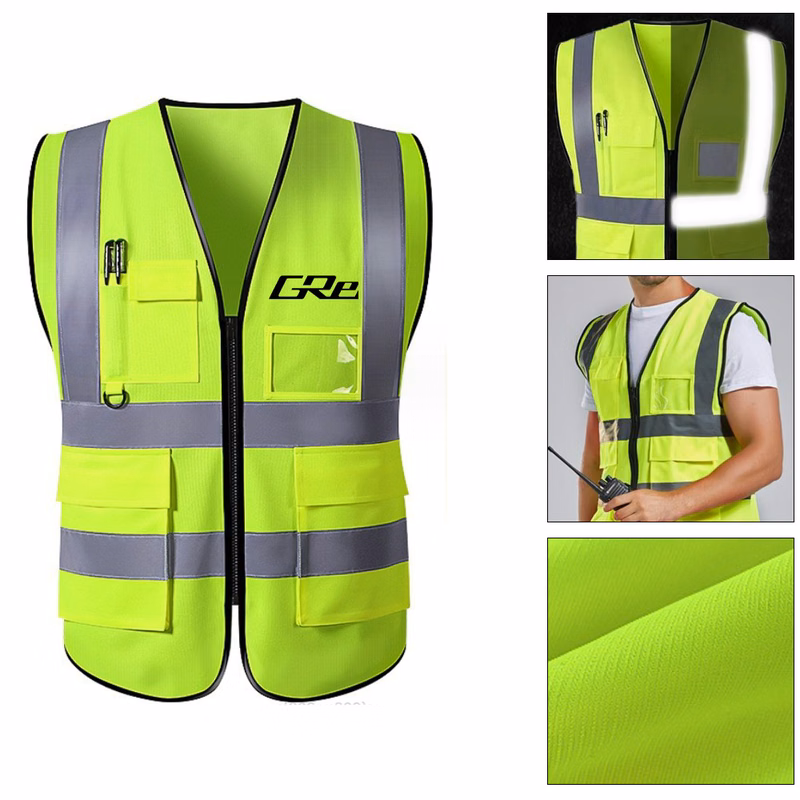 Knitted Fabric Multi-pocket Reflective Vest