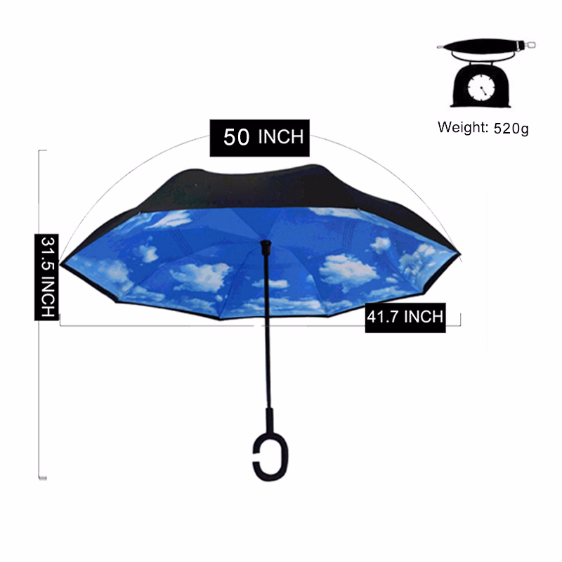 Waterproof Folding Double Layer Reverse Inverted Umbrella