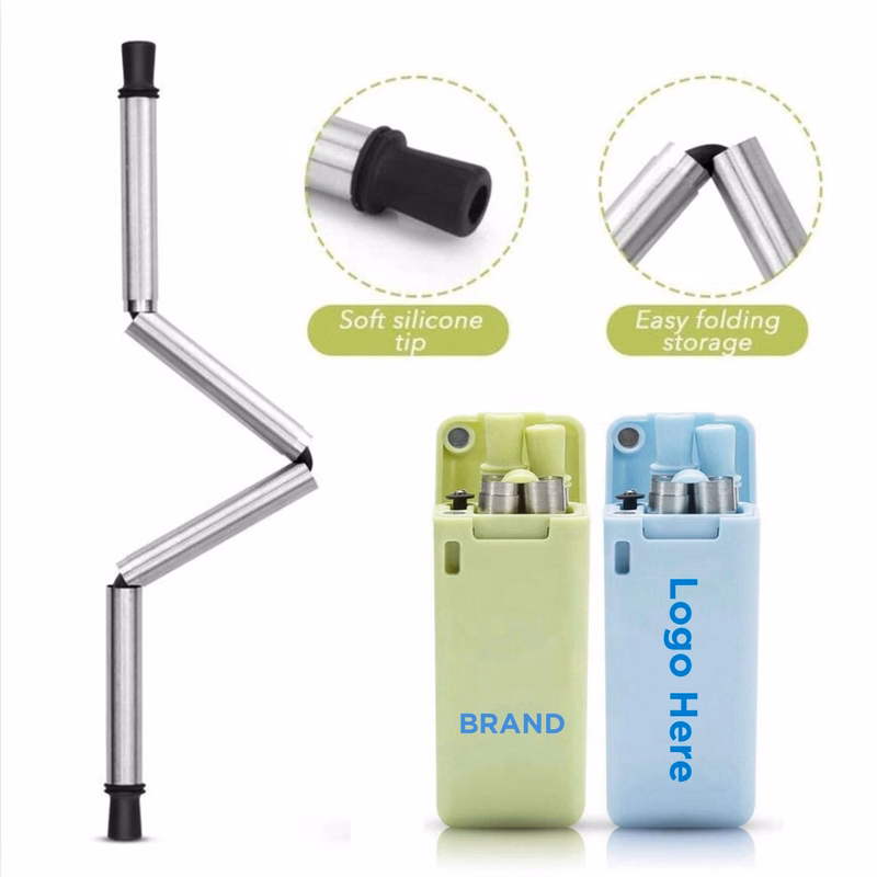 Silicone Straw with Carrying Case and Cleaning Brush
