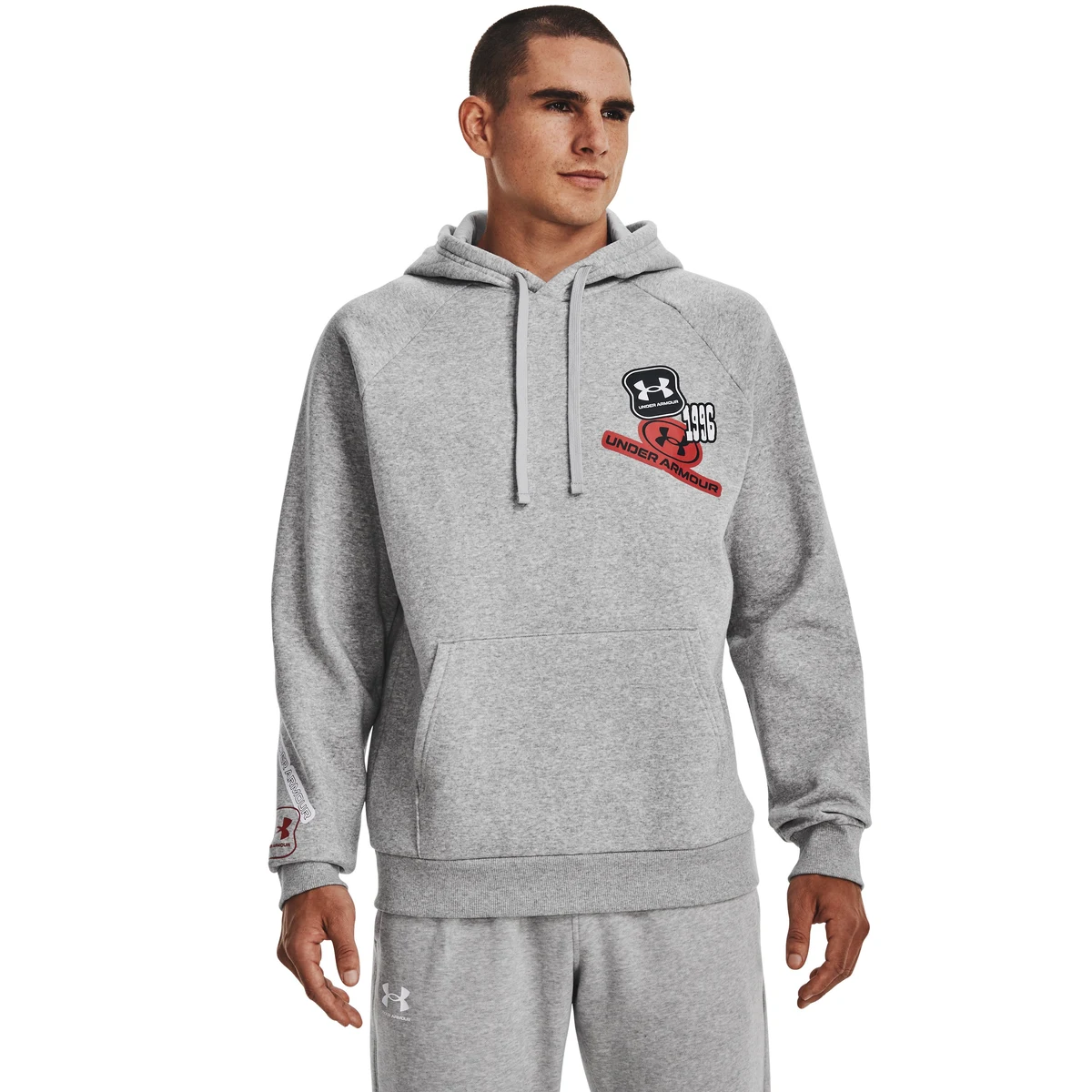 Men's UA Rival Fleece Graphic Hoodie, custom hoodie or sweatshirt with logo imprint 1