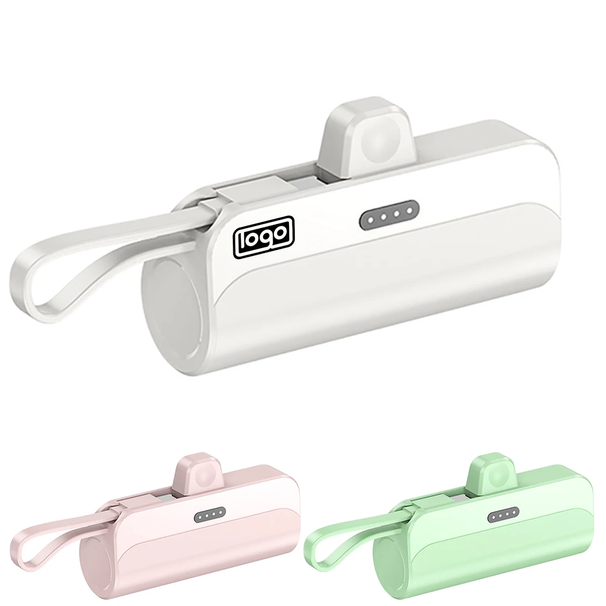 Mini 5000mAh Portable Power Bank w/ Built-in Cable 1