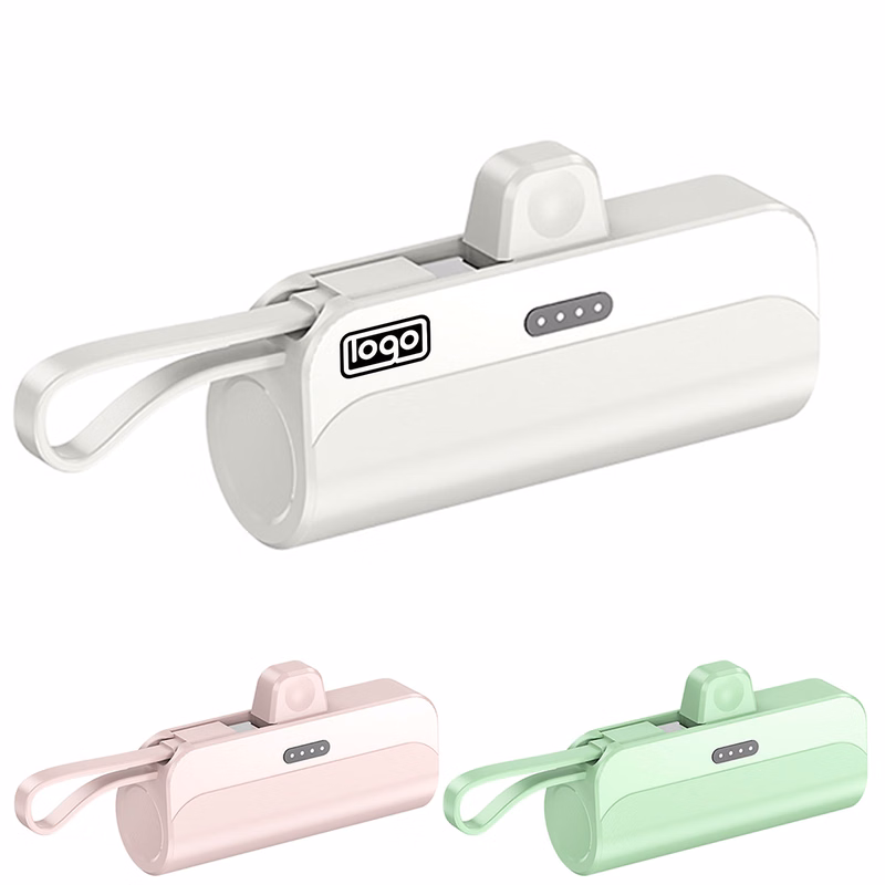 Mini 5000mAh Portable Power Bank w/ Built-in Cable