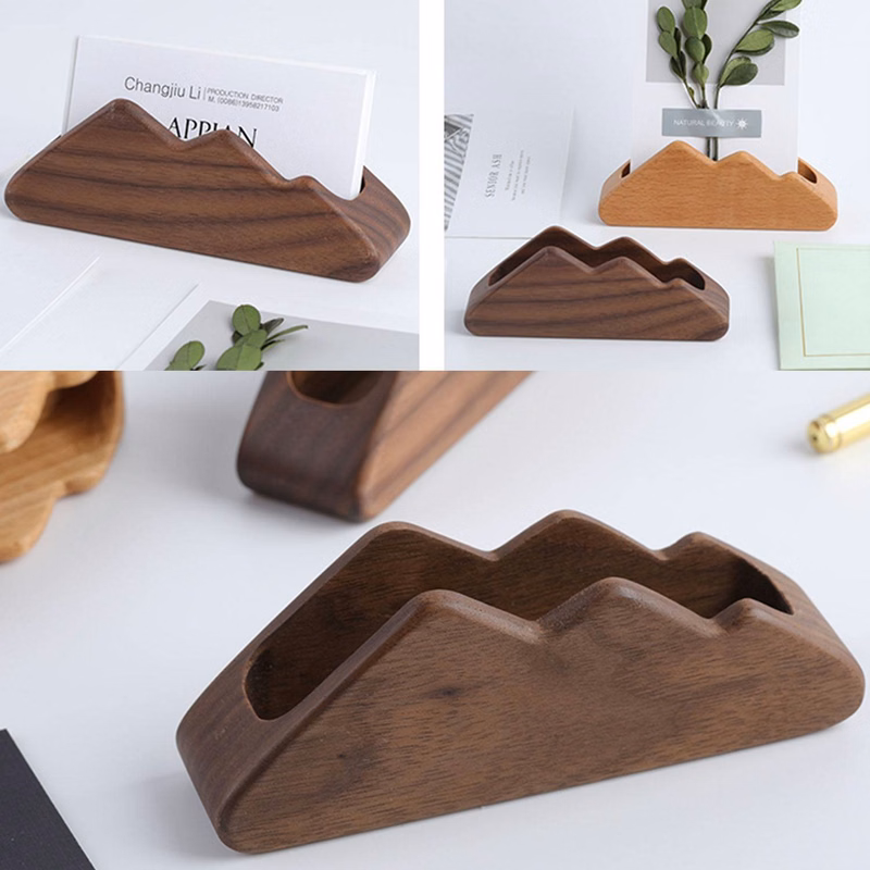 Wooden Business Card Stand Desktop