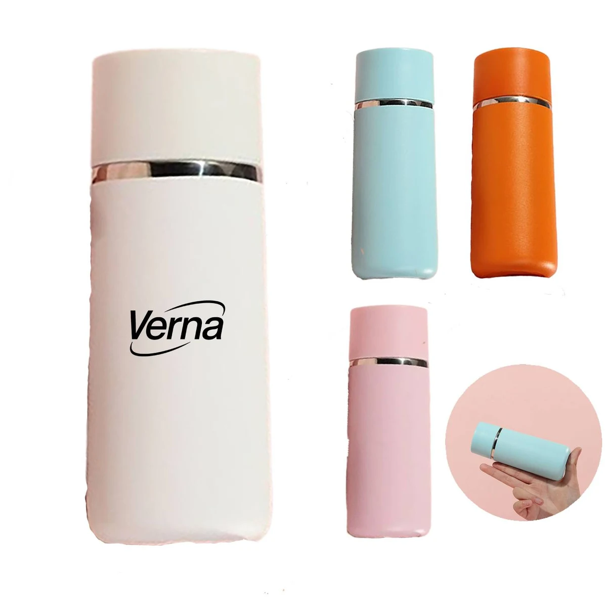 6 oz Portable Mini Stainless Steel Insulated Bottles, custom water bottle with logo imprint 1