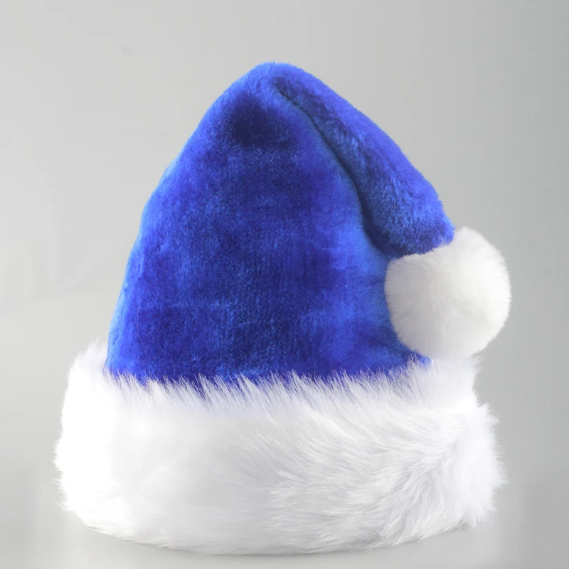 Santa Hat Holiday Unisex Velvet Comfort Extra Thicken Santa Xmas Hat 1