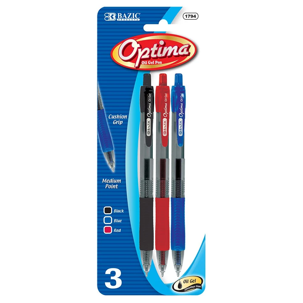 Gel Pens - 3 Colors Retractable 3 Pack 1