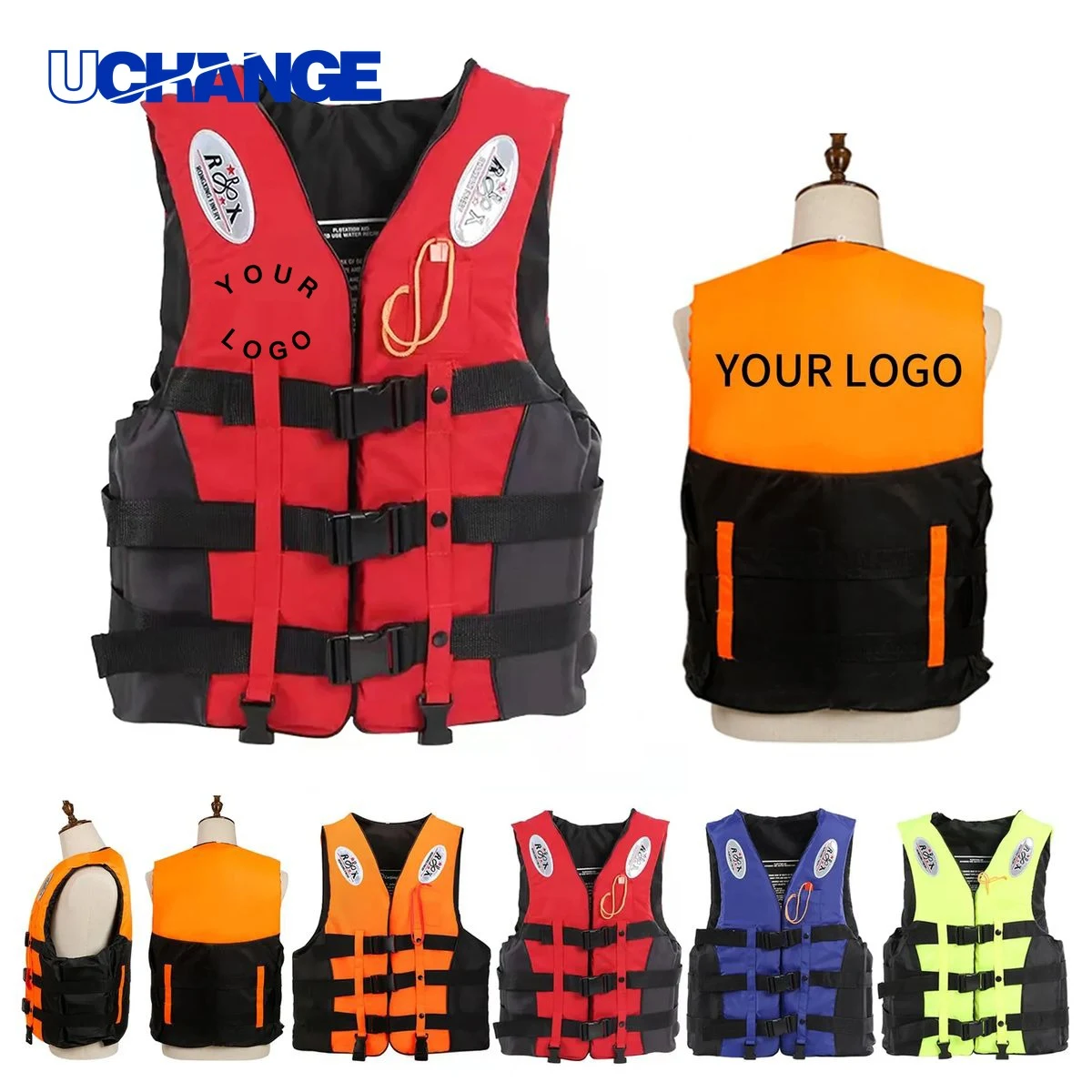 Waterproof Oxford Safety Life Jacket with Adjustable Straps for Boating 1