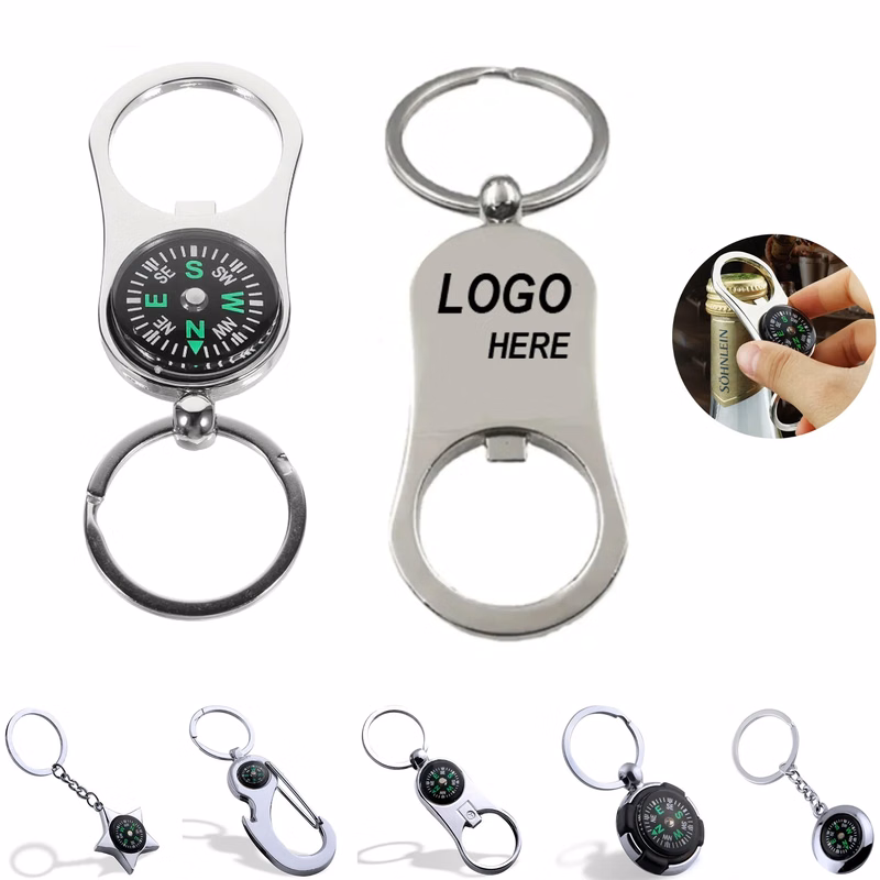 Keyring Bottle Opener with Compass
