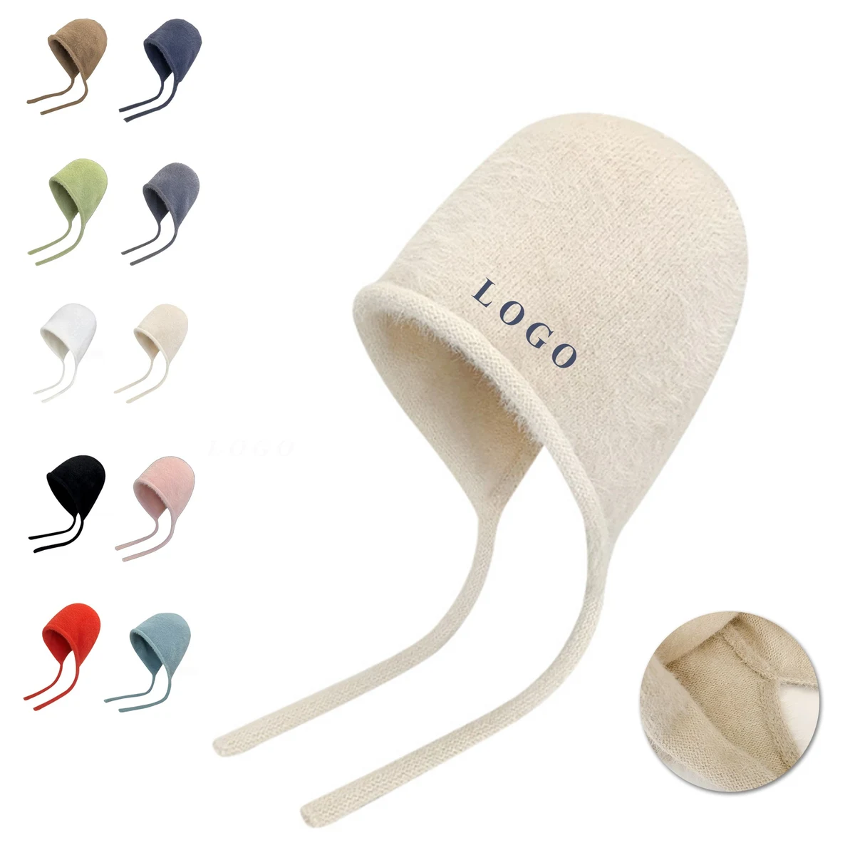 Mink Velvet Beanie With Earflaps 1
