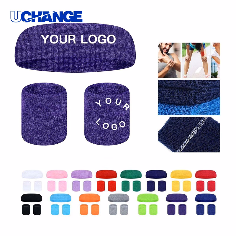 Headband and Wristband Set Breathable for Fitness