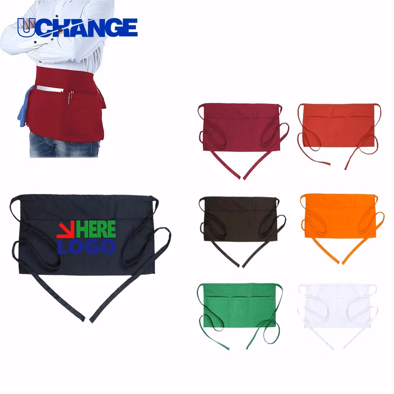 Three-Pocket Waterdrop Server Half Apron