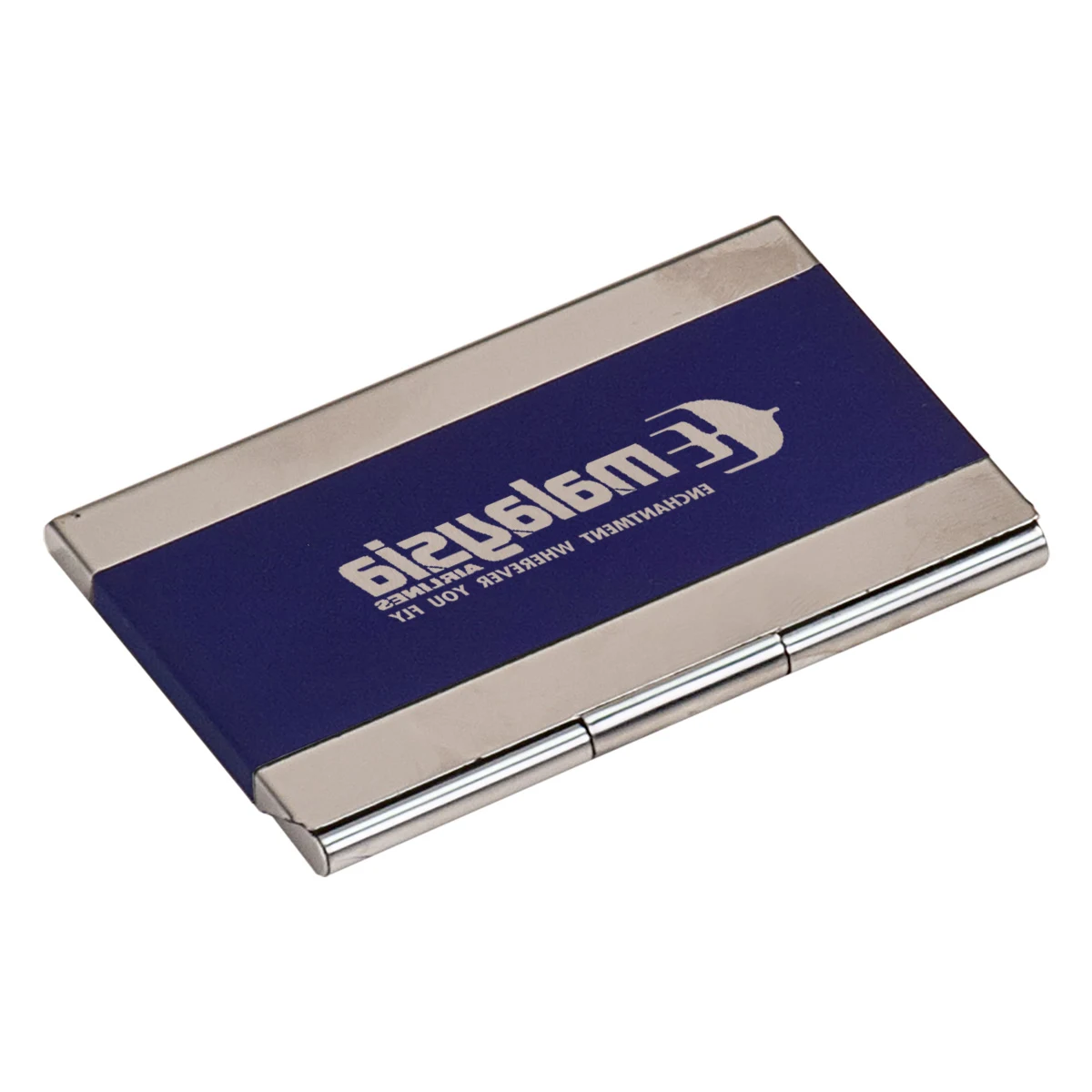 Blue Stainless Steel Business Card Holder 1