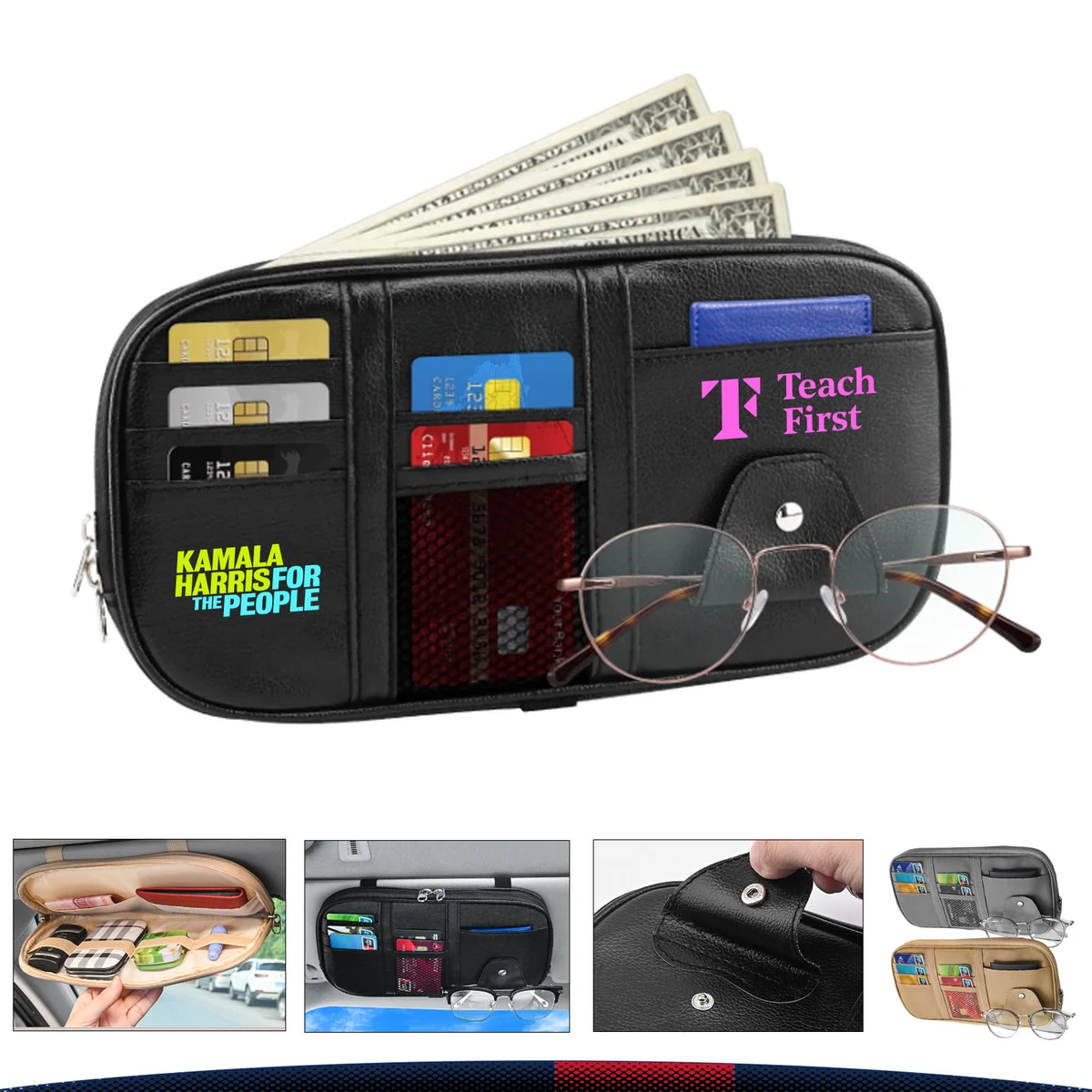 Lomi PU Leather Car Glasses Organizer 1