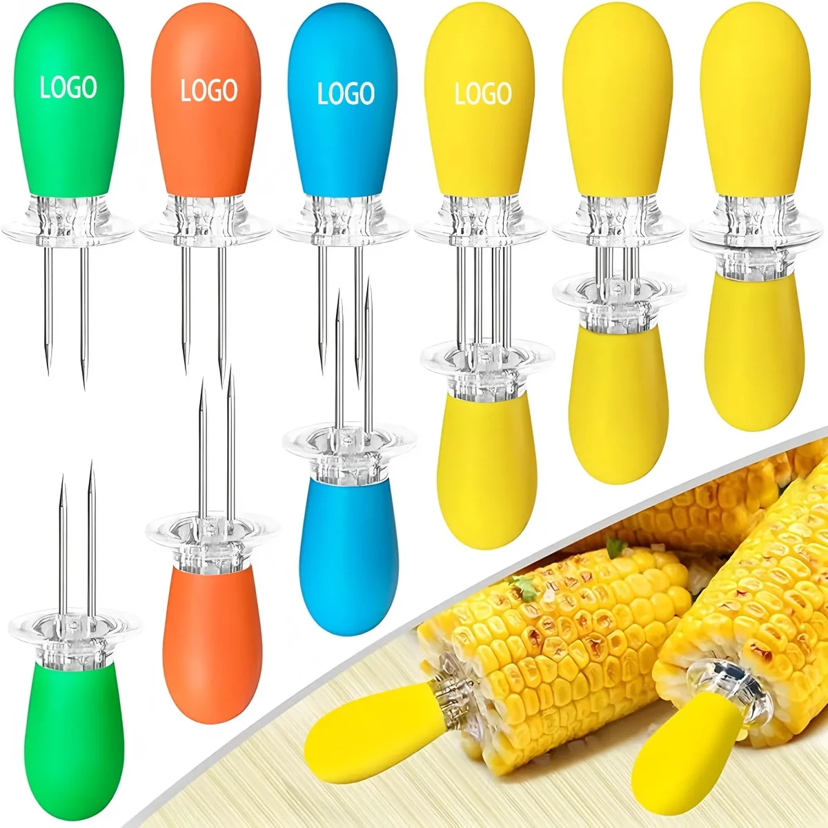 Stainless Steel Corn Holders Set 1