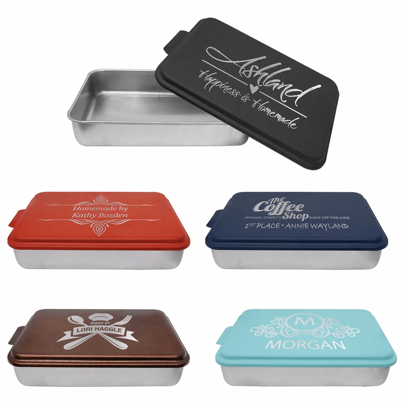 9X13 Aluminum Cake Pan With Powder Coated Engravable Lid