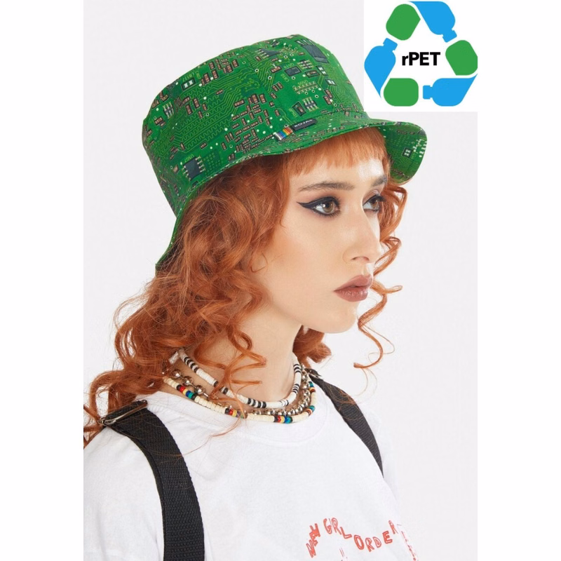 rPET Recycled 100% Polyester Sublimation Reversible Bucket Hat