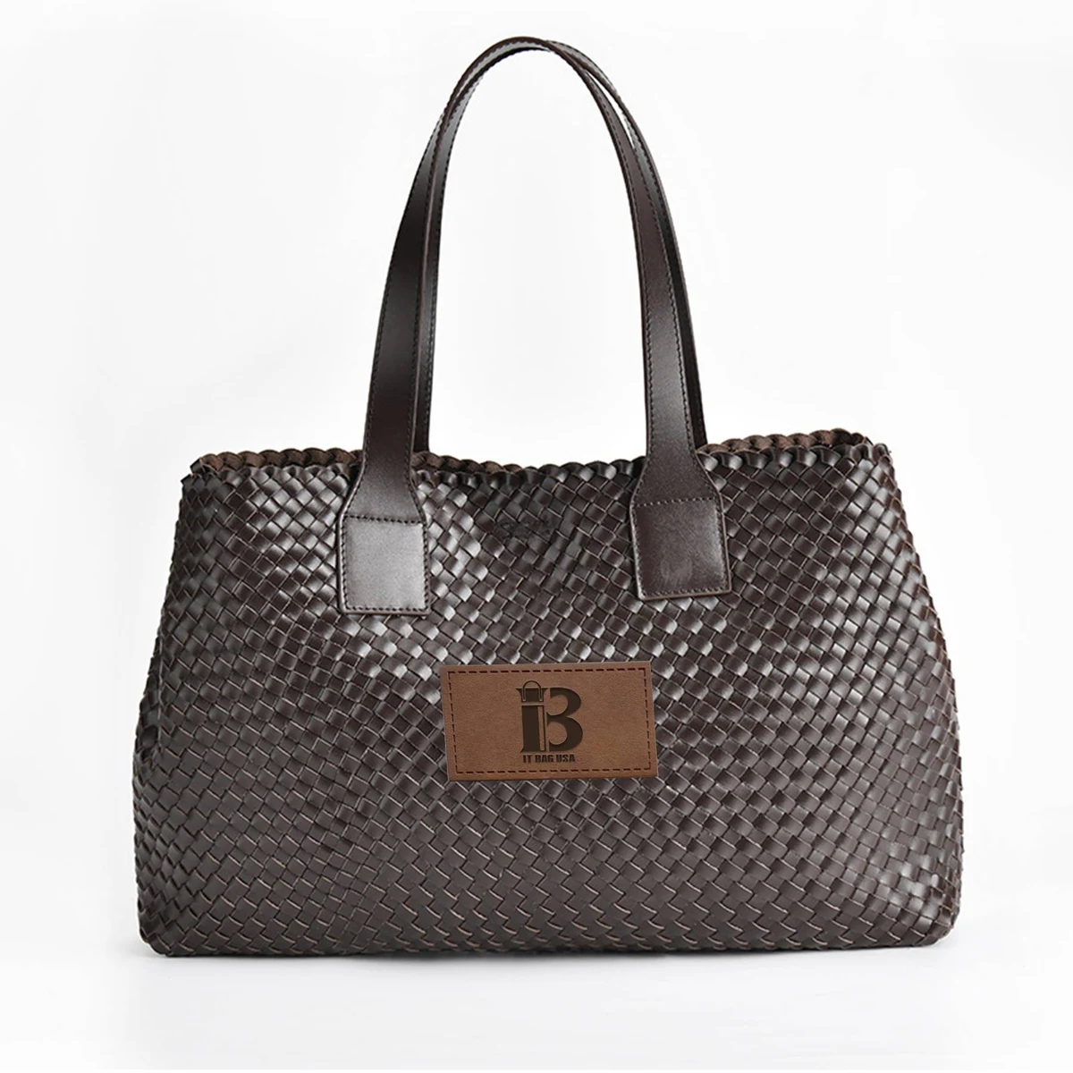 Genuine Leather Large Summer Beach Travel Tote Bag, custom tote bag with logo imprint 1