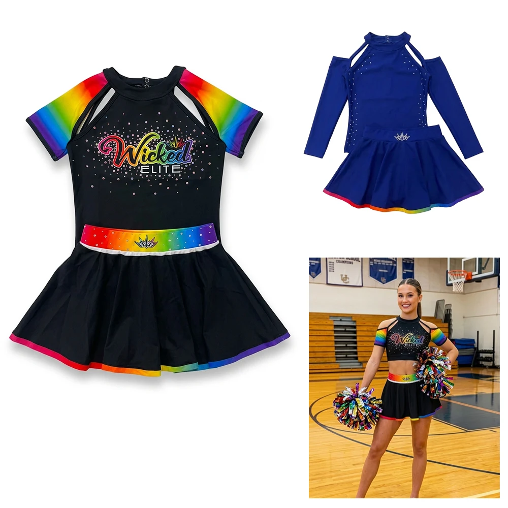 Dye-Sublimation Cheerleader Uniform Top and Skirt 1