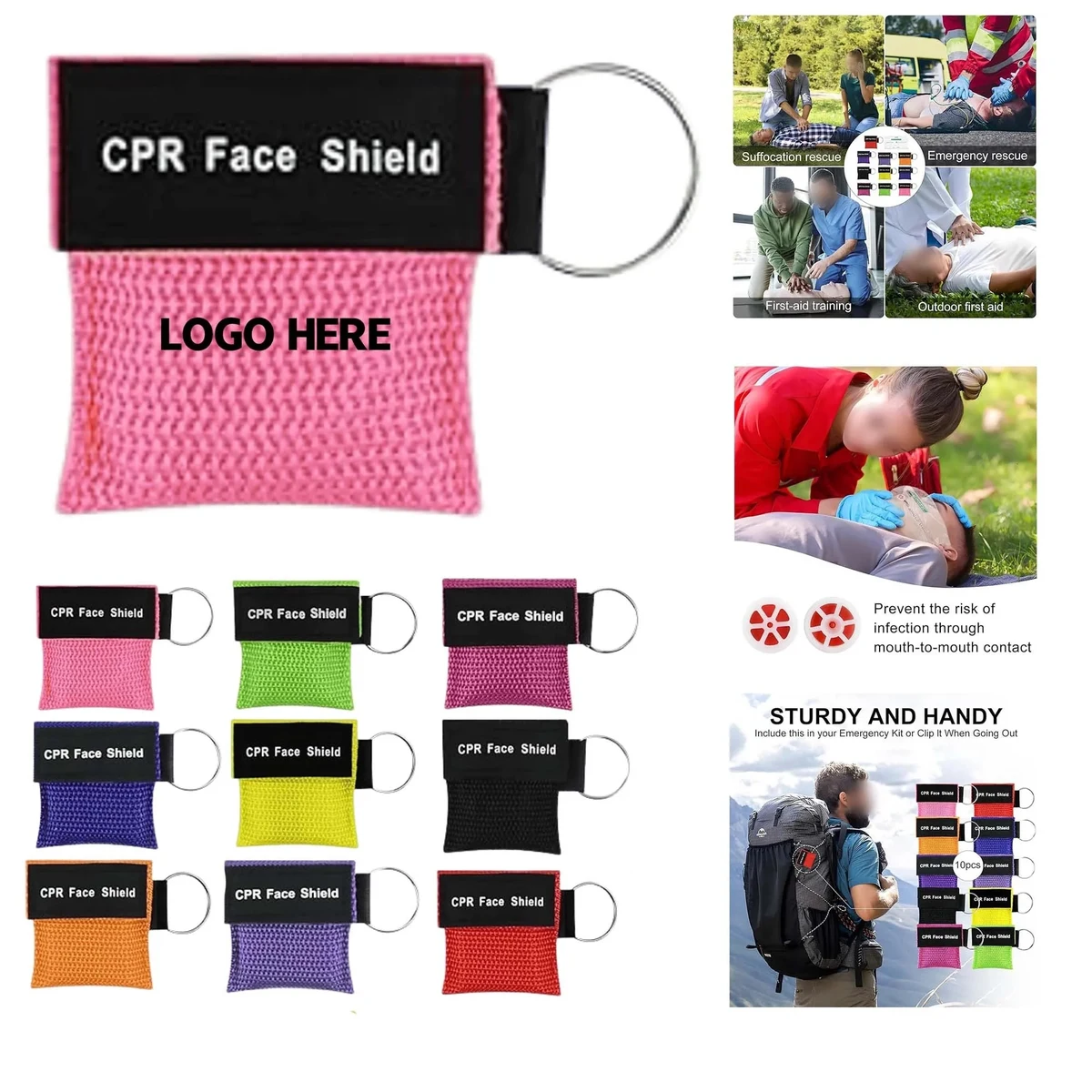Disposable CPR Mask With One-Way Valve for First Aid 1