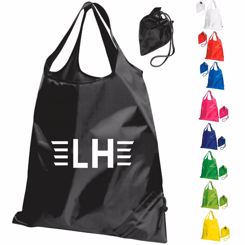 190T Polyester Reusable Grocery Bags with Storage Pouch