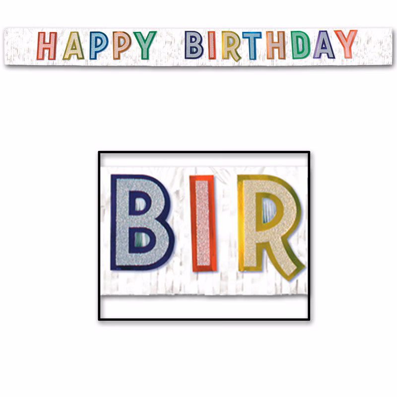 Metallic Multi Color Happy Birthday Banner