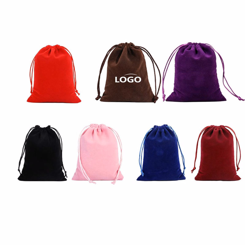 Flocked Drawstring Pouch For Small Trinkets