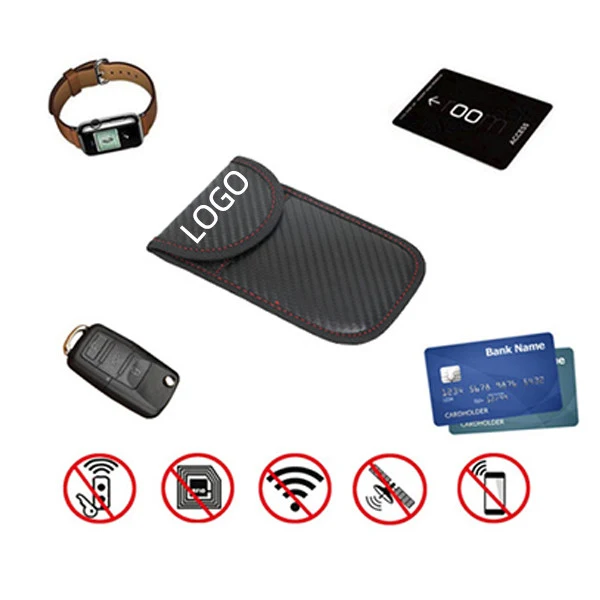 RFID Carbon Fiber Car Signal Blocking Key Pouch Bag 1