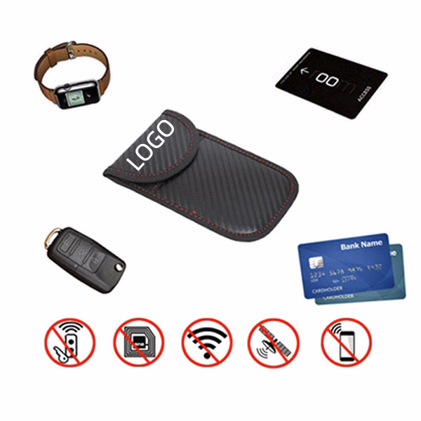RFID Carbon Fiber Car Signal Blocking Key Pouch Bag